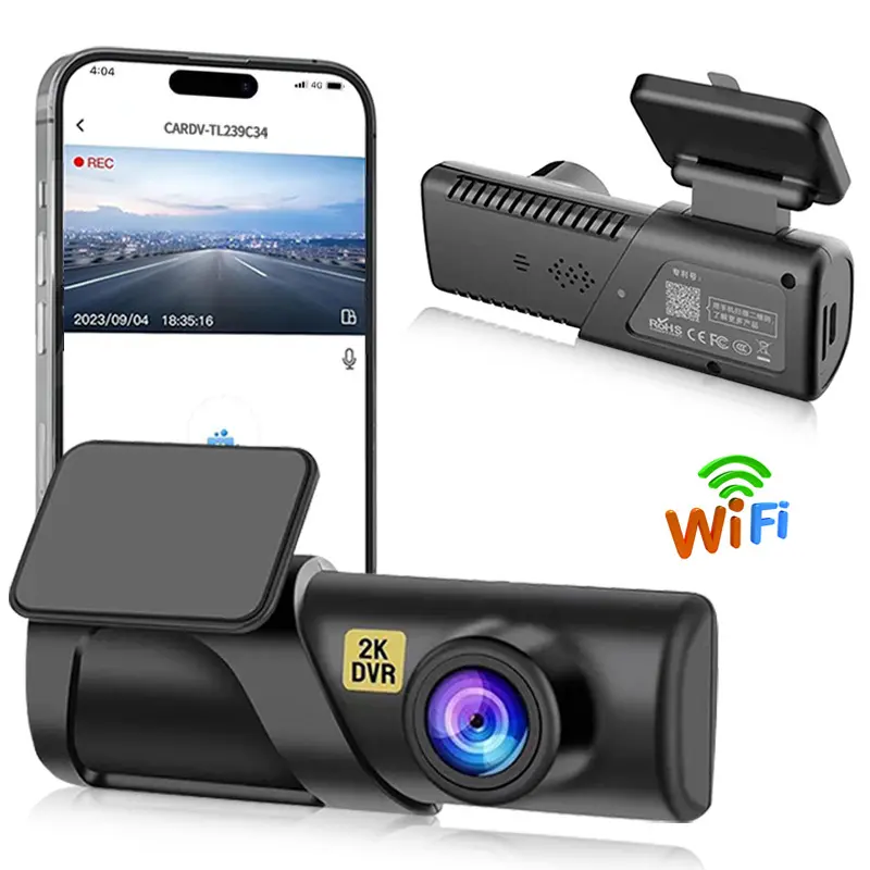 2K Dash Cam Recorder with GPS, Wi-Fi, and Loop Recording - Image 2