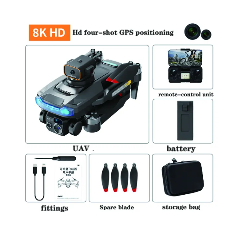 GPS Drone with 4K/8K Dual HD Camera, Brushless Motor, Obstacle Avoidance, and Foldable Design - Image 2