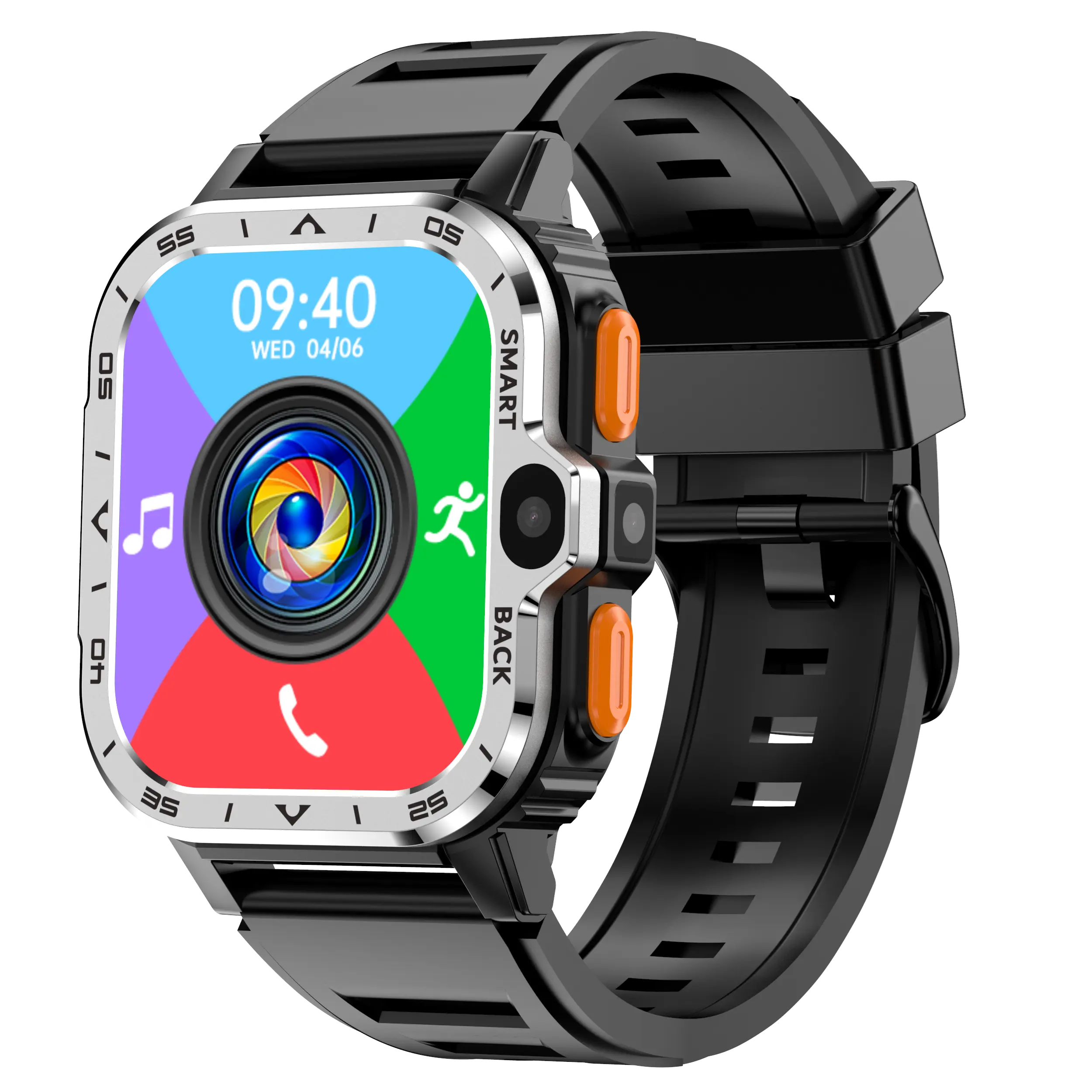 4G Android Smartwatch with 2.03-Inch HD Display, Dual Cameras, and Comprehensive Connectivity