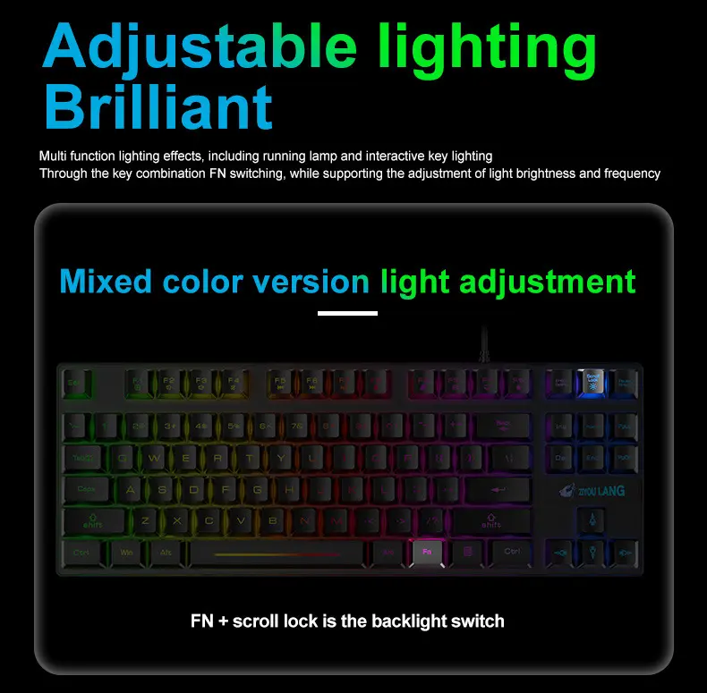 Waterproof Portable Gaming Keyboard with Mechanical Feel and Colorful Backlit Keys - Image 2
