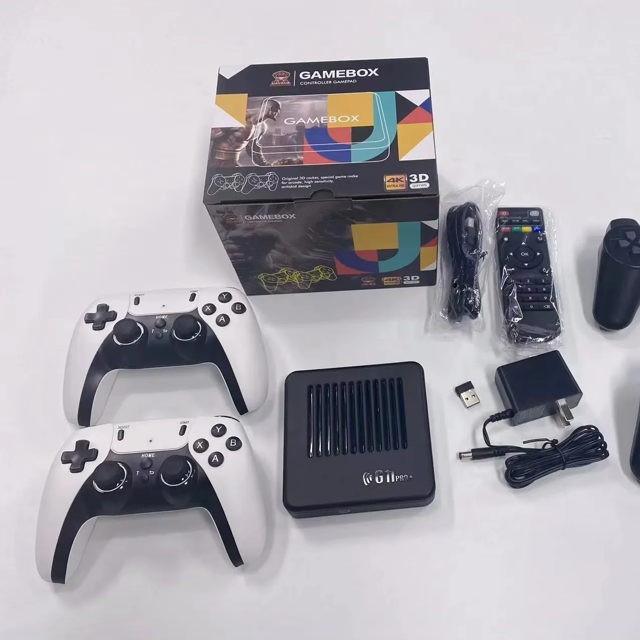 Game Box Emulator with 20,000+ Built-in Games, Dual Controllers, and 4K Output