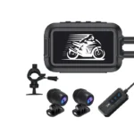Motorcycle Dash Cam with Dual 1080P Waterproof Cameras and 150° Wide-Angle Lens