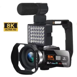 8K Digital Video Camera with Night Vision & WiFi for Live Streaming
