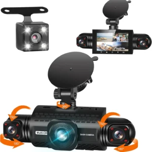360° 4-Channel Dash Camera with Night Vision & Parking Mode