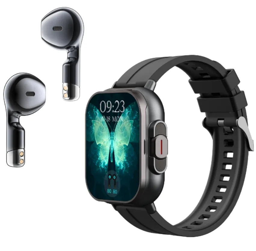 2-in-1 Smartwatch with TWS Earphones – Health Monitoring, Waterproof with NFC